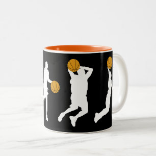 Cool Basketball Theme Giften for Men Tweekleurige Koffiemok