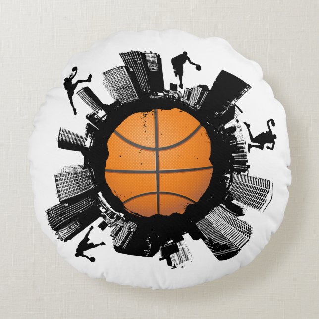 Cool Basketball World Rond Kussen (Voorkant)
