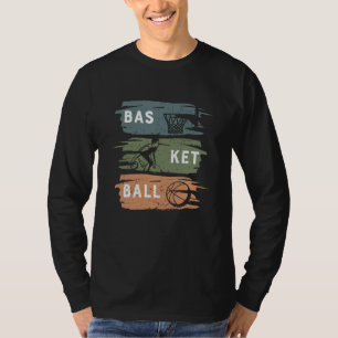 Cool basketbalontwerp met 3 kleuren t-shirt