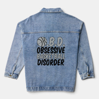 Cool Basketbalspeler Humor Zwart Grijs Kinderen Denim Jacket