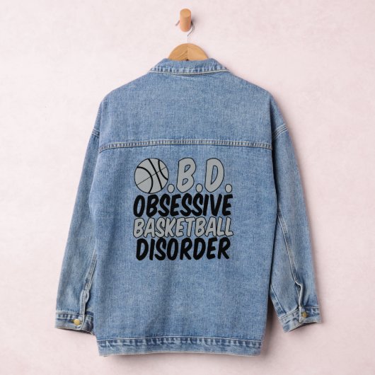Cool Basketbalspeler Humor Zwart Grijs Kinderen Denim Jacket (Hangar)