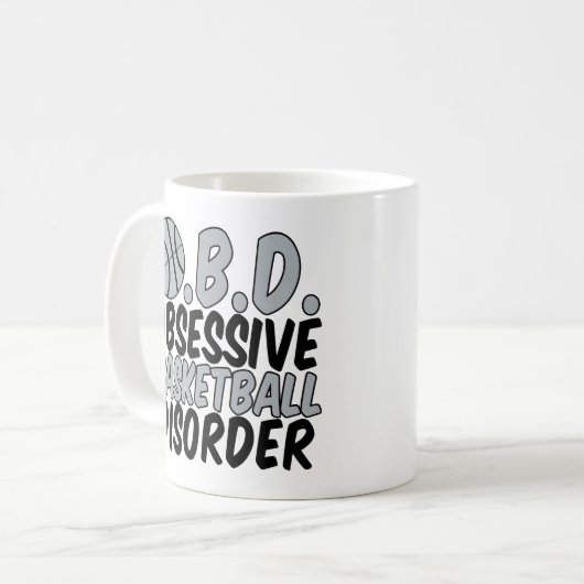 Cool Basketbalspeler Humor Zwart Grijs Kinderen Koffiemok (Voorkant links)