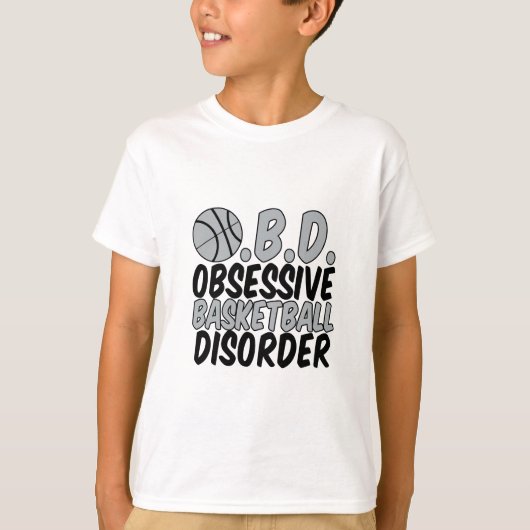 Cool Basketbalspeler Humor Zwart Grijs Kinderen T-shirt (Voorkant)