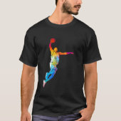 Cool basketbalspelers kunst voor mannen vrouwen ba t-shirt (Voorkant)