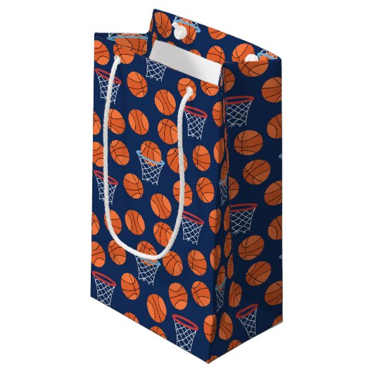 cool basketbalsportpatroon klein cadeauzakje (Voorkant Gekanteld)