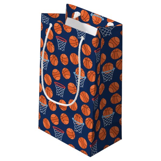cool basketbalsportpatroon klein cadeauzakje (Achterkant Gekanteld)