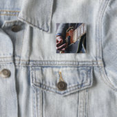 Cool Bass Guitar Vierkante Button 5,1 Cm (In situ)