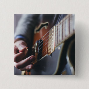 Cool Bass Guitar Vierkante Button 5,1 Cm