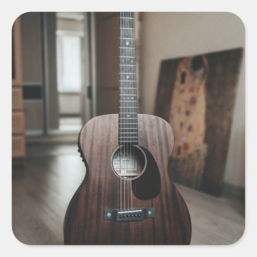 Cool Bass Guitar Vierkante Sticker (Voorkant)