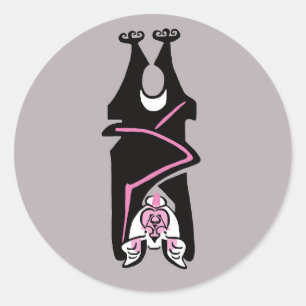 Cool BAT - Halloween -Natuur- Dier- Grijs Ronde Sticker