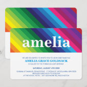 COOL BAT MITZVAH vet kleurrijke regenboog streep Kaart (Voorkant / Achterkant)