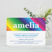 COOL BAT MITZVAH vet kleurrijke regenboog streep Kaart (Staand voorkant)