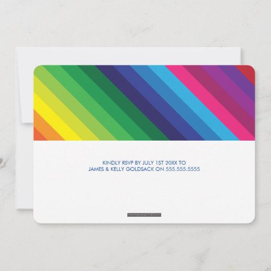 COOL BAT MITZVAH vet kleurrijke regenboog streep Kaart (Achterkant)