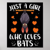 Cool Bat Voor Vrouwen Meisjes Fruit Bat Liefhebber Poster (Voorkant)