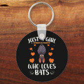Cool Bat Voor Vrouwen Meisjes Fruit Bat Liefhebber Sleutelhanger (Voorkant)