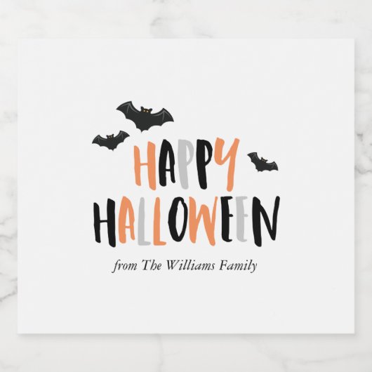 Cool Bats Halloween Party Bier Etiket (Enkel label)