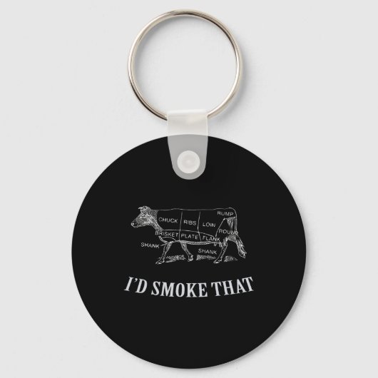 Cool Bbq - Ik zou dat roken - Rundvlees Sleutelhanger (Voorkant)