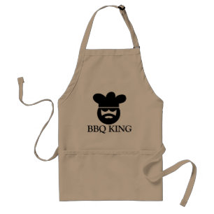 Cool BBQ KING apron for men   Beige Standaard Schort