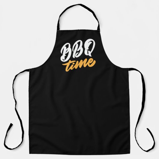Cool BBQ tijd woord kunst grillen Schort (Voorkant)