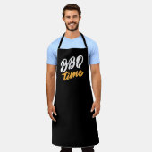 Cool BBQ tijd woord kunst grillen Schort (Gedragen)