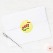 Cool BBQ tijd woord kunst Ronde Sticker (Envelop)