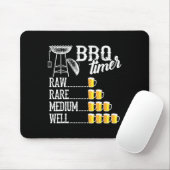 Cool Bbq Timer Raw Rare Medium Well Funny Beer Dri Muismat (Met muis)
