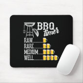 Cool BBQ Timer Raw Rare Medium Well Funny Beer Dri Muismat (Met muis)