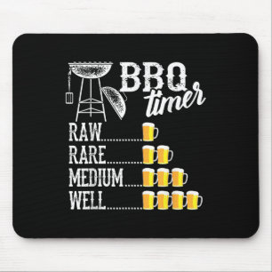 Cool BBQ Timer Raw Rare Medium Well Funny Beer Dri Muismat