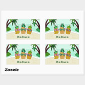 Cool Beach Ananas aangepaste naam stickers (Vel)