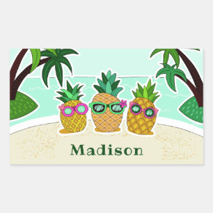 Cool Beach Ananas aangepaste naam stickers