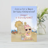 Cool Beach Baby 1e Verjaardagsuitnodiging voor Mei Kaart (Staand voorkant)