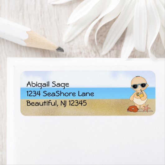 Cool Beach Baby Boy Adres Etiket (Insitu)