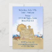 Cool Beach Baby Boys 1st Birthday Invitation Kaart (Achterkant)