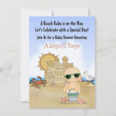 Cool Beach Baby en Sandcastle Neutraal Baby shower Kaart (Voorkant)