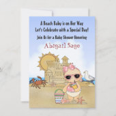 Cool Beach Baby Meisjes Baby shower Uitnodiging (Voorkant)