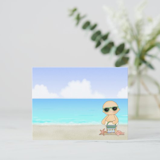 Cool Beach Baby ~ Neutraal Briefkaart (Staand voorkant)