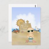 Cool Beach Baby ~ Neutraal Briefkaart (Voorkant / Achterkant)