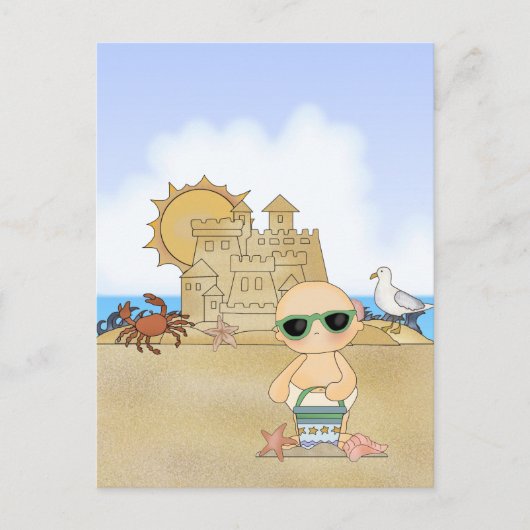 Cool Beach Baby ~ Neutraal Briefkaart (Voorkant)