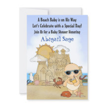 Cool Beach Baby Sandcastle Boys Baby shower