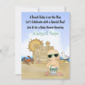 Cool Beach Baby Sandcastle Neutraal Baby shower Kaart (Voorkant)