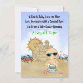 Cool Beach Baby shower Uitnodiging ~ Neutraal