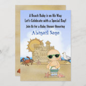 Cool Beach Baby shower Uitnodiging voor Jongens (Voorkant / Achterkant)