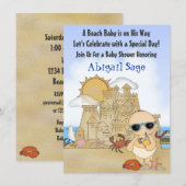 Cool Beach Baby shower Uitnodiging voor Jongens (Voorkant / Achterkant)