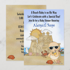 Cool Beach Baby shower Uitnodiging voor Jongens