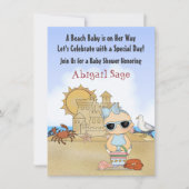 Cool Beach Baby shower Uitnodiging voor meisjes (Voorkant)