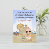 Cool Beach Baby shower Uitnodiging voor meisjes (Staand voorkant)