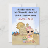Cool Beach Baby shower Uitnodiging voor meisjes (Voorkant)