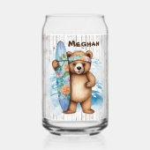 Cool beach house beer naam toevoegen blikvorm glas (Achterkant)