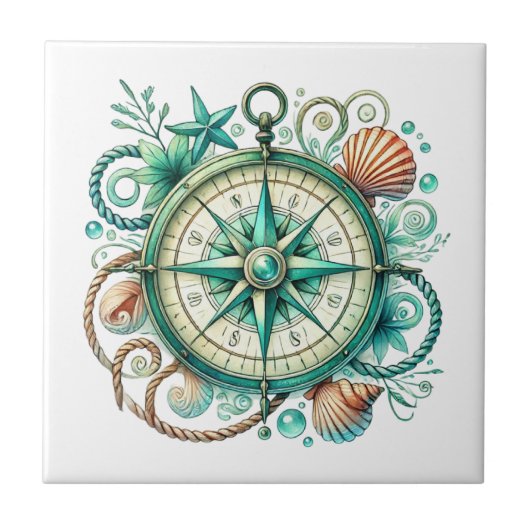 Cool beach lovers  compass  tegeltje (Voorkant)