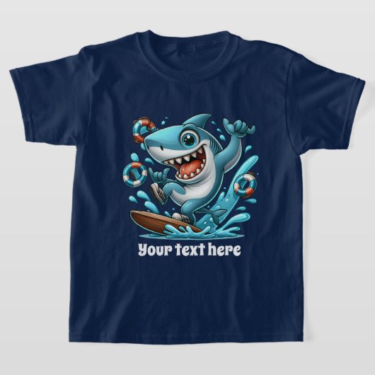 Cool Beach voeg tekst unisex kinder haai toe T-shirt (Laagn)